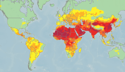 全球PM2.5卫星图, 2016
